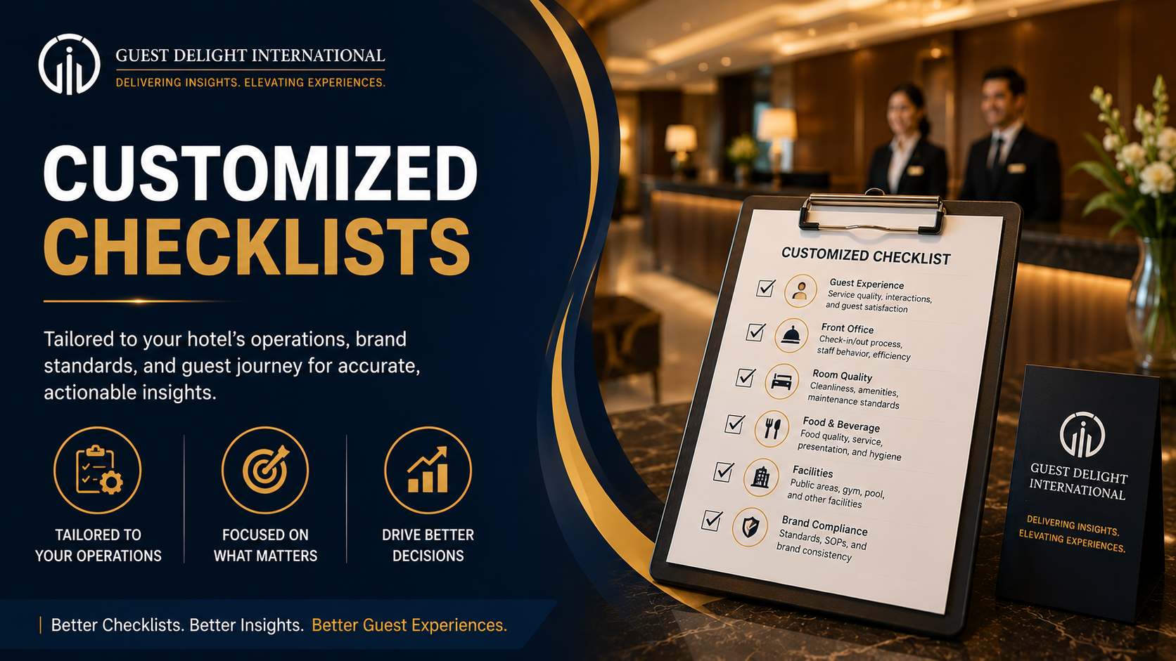 Customized Checklists for hotel mystery audit